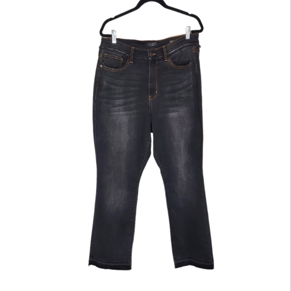 Judy Blue Jeans Judy Blue Slim Bootcut Jeans Faded Black Raw